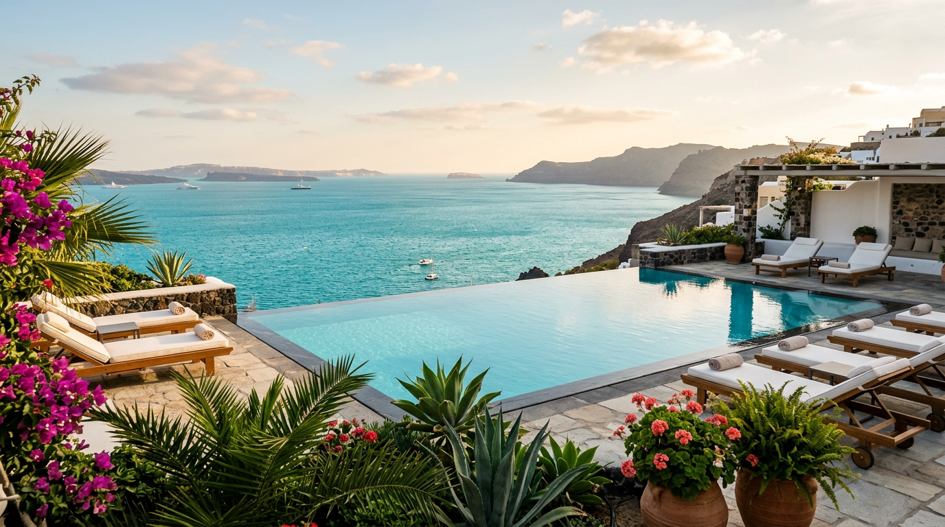 Hotel boutique con piscina infinita y vistas al mar Mediterráneo